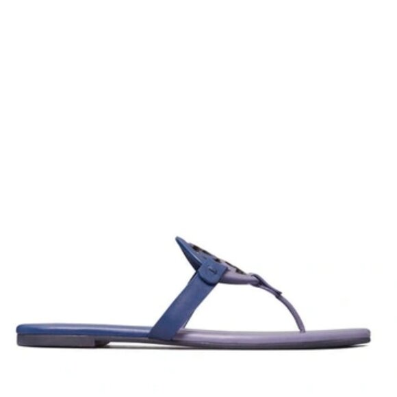 NEW  TORY BURCH Made In Brazil Miller Soft Leather Sandals Dark Lotus 1467mn - Picture 4 of 10